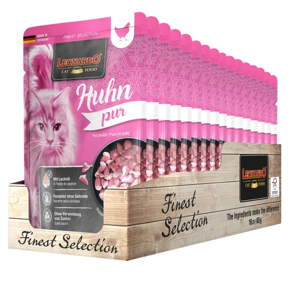 Leonardo Finest Selection Pur Huhn Poucher Neu 16 x 85 g