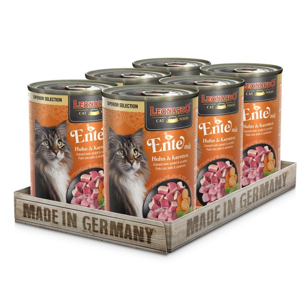 6 x 400 g Leonardo SUPERIOR Ente mit Huhn & Karotten