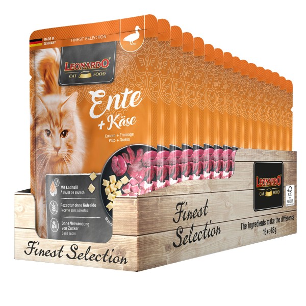 Leonardo Finest Selection Ente & Käse Poucher 16 x 85 g