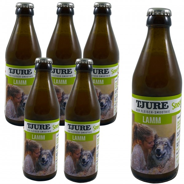 6 x 320 ml TJURE Flüssigfleischnahrung Sensitive mit Lamm &amp; Reis Hund