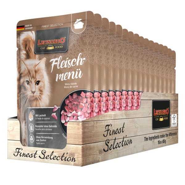 Leonardo Finest Selection Fleisch Menü Poucher 16 x 85 g