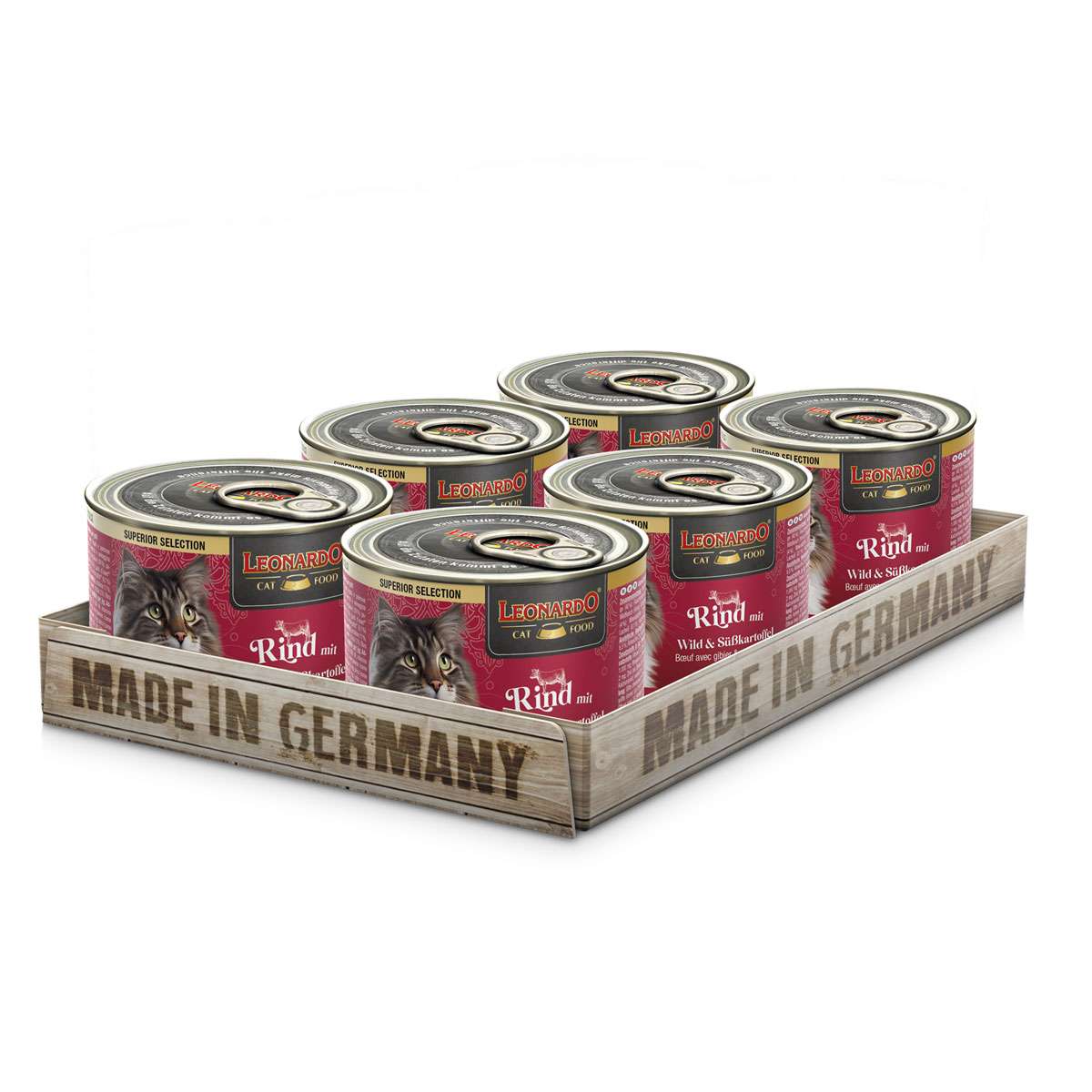 6 x 200 g Leonardo SUPERIOR Rind mit Wild & Skartoffel | Leonardo | Katze  Nassfutter | Tierfutteroutlet