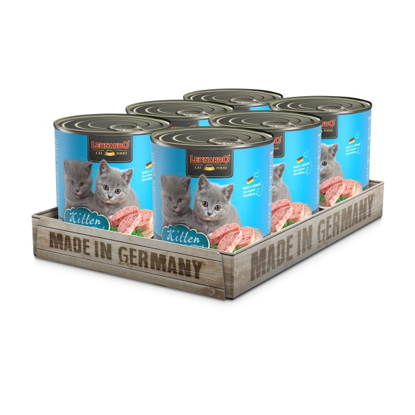 6 x 800 g Leonardo Kitten Reich an Geflügel