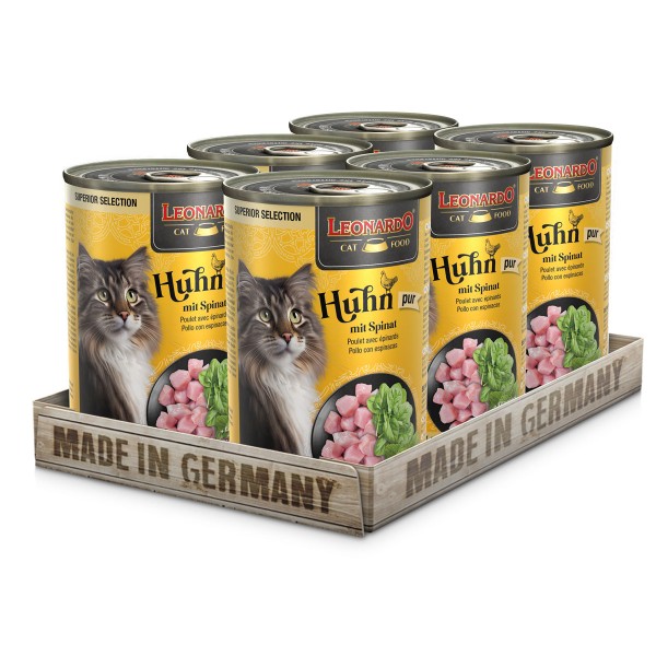 6 x 400 g Leonardo SUPERIOR Huhn mit Spinat
