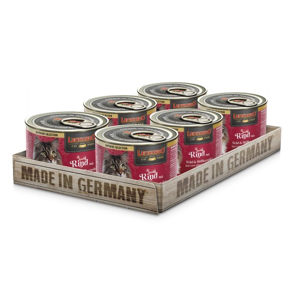 6 x 200 g Leonardo SUPERIOR Rind mit Wild & Süßkartoffel