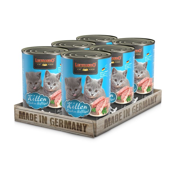 6 x 400 g Leonardo Kitten Reich an Geflügel