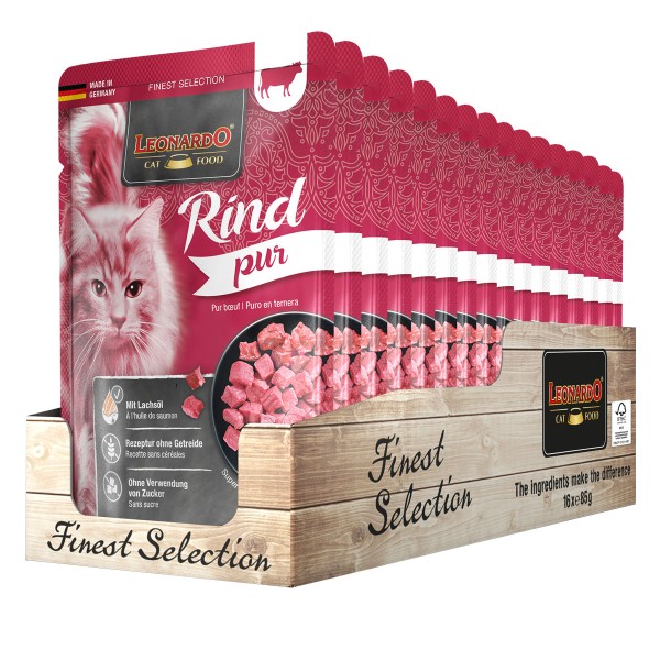 Leonardo Finest Selection Pur Rind Poucher 16 x 85 g