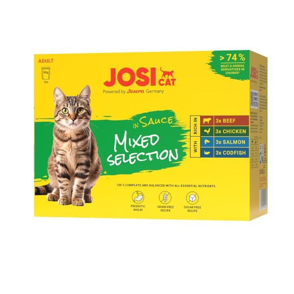 JosiCat Multipack Sauce MIXED Selection 12 x 85 g