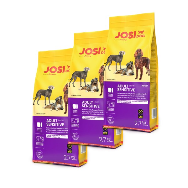 JosiDog Adult Sensitive 3 x 2,7 kg
