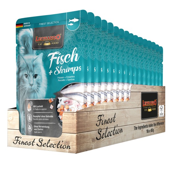 Leonardo Finest Selection Fisch & Shrimps Poucher 16 x 85 g